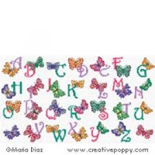 Butterfly Alphabet Cross Stitch Pattern By Maria Diaz