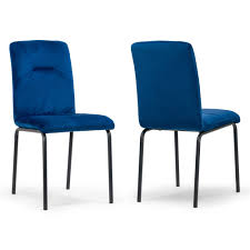 Well you're in luck, because here they come. Set Of 2 Aren Blue Velvet Side Chair With Black Metal Legs N A