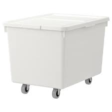 Sockerbit White Box With Castors And Lid Ikea Storage Boxes With Lids Small Storage Ikea