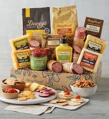 Charcuterie is one of the hottest and most popular current trends for entertaining! Deluxe Gourmet Sausage And Cheese Gift