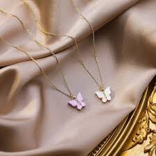 Fresh Purple Butterfly Necklace Clavicle Chain Simple Neck Chain Neck Jewelry Wholesale Nihaojewelry Nhms229881 In 2020 Neck Jewellery Neck Chain Body Jewelry Wedding