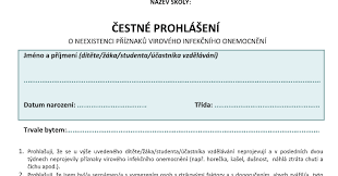 Čestná prohlášení nebo potvrzení stanovená článkem 8 nařízení č. Pedagogicka Komora Z S Vzor Cestneho Prohlaseni O Neexistenci Priznaku Viroveho Infekcniho Onemocneni Editovatelna Verze Pedagogicke Info