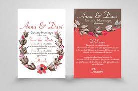 Wedding Double Sided Invitation Cards Example Image 1 Wedding Invitation Size Indian Wedding Invitation Cards Vintage Wedding Invitations Templates