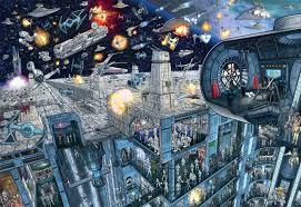 Dimensiones del puzzle 98 x 75 cm. Amazon Com Star Wars Search Inside Death Star 2000 Piece Jigsaw Puzzle With Hidden Images Toys Games