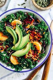 Rainbow kale salad