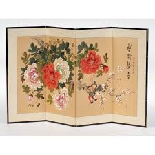 Two panel japanese screen with weeping willow at 1stdibs. Japanese Four Panel Painted Silk Screen Cowan S Auction House The Midwest S Most Trusted Auction House Antiques Fine Art Art Appraisals