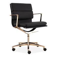 Office chairs office desks bookcases file cabinets. Soft Pad Office Chair With Short Back Black Gold Gold Office Chair Black Office Chair Best Office Chair