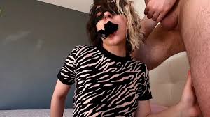 Rough Mouth Fuck & Thong in Her Mouth with Big Cumshot