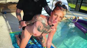 Skylar Calico Gets her pussy drilled and covered in cum poolside
