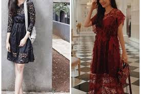 Gamis brokat anggun dan simpel untuk brides maid Bak Princess Ini 10 Inspirasi Dress Brokat Satin Hits