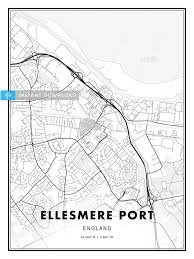 Ellesmere Port England Modern Print Template In Various Formats Hebstreits Maps And Sketches Streit