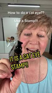 Cat eye stamp! Hey this is a great way to get a cat eye, especially for a  deep set or hooded eye. #cateyehack #easycateye #eyelinerstamp #deepseteye  #hoodedeyesmakeuptips @IMETHOD BEAUTY