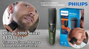 Put a little soap on the blade and turn the trimmer on so that the soap can penetrate into the blade. Philips 3000 Series Bread Trimmer Bt3211 15 Clean Remove Blade And Accessories Unboxing Youtube