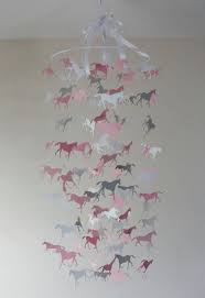 Horse Nursery Mobile Wild Horses Chandelier Mobile In Grey And Pinks Horse Mobile Crib Mobile Nur Horse Nursery Horse Girls Bedroom Nursery Decor Gifts