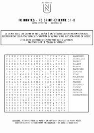 Voici une table de mots croisés pour s'entraîner au masculin et au féminin. Fc Nantes Supporters Les Mots Meles Du Fc Nantes
