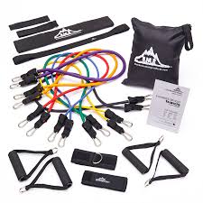 Stackable Resistance Band Set Of 7 With Accessory Kit Black Mountain Products Resistance Band Resistance Band Set Band