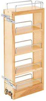 Slide out shelves llc is the best place to buy cabinet pull out shelves that fit your cabinet as if they came from the factory. Amazon Com Rev A Shelf 448 Wc 5c 5 Inch Base Cabinet Pull Out Storage Organizer With 3 Adjustable Wood Shelves And Chrome Rails Maple Cabinet Organizers Home Kitchen
