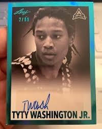 Tyty Washington Jr 2021-22 Leaf Memories Rookie Auto 2/99 Houston Rockets