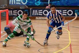 Tiago rodrigues reinforces the blue and white goal. Sporting Wins European Roller Hockey League Ineews The Best News