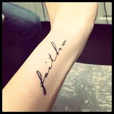Beautiful Script Tattoo Done By Jesse At Hotrod Tattoo In Arizona Faith Tattoo On Wrist Faith Tattoo Tattoo Script