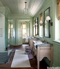 Low contrast can make a space look larger than it is. Design Meet Style A Bathroom Drenched In Color Painting Walls Trim