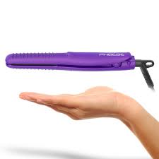 Hair that is is especially short and/or fine can benefit from the precision offered by a thinner plate flat iron. Amazon Com Phoebe Mini Travel Flat Iron 100 240v Dual Voltage 3 4 Inch Ceramic Tourmaline Negative Ionic International Hair Straightener Professional Hair Straightener Flat Iron For Short Hair Bangs Purple Beauty Personal Care