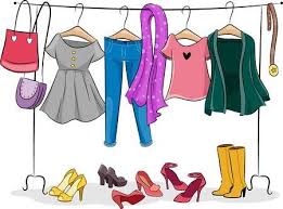 Illustration Featuring A Clothing Rack Full Of Female Clothing In 2020 Clothes For Women Shopping Outfit Clothes