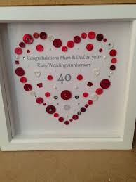 Ruby Wedding Anniversary Button Art Gift Personalised Etsy Ruby Wedding Anniversary 40th Wedding Anniversary Gifts Anniversary Frame