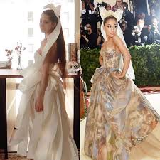 As exclusively photographed for vogue, the singer finally revealed the details of her nuptials today as well as the first look of her wedding attire. A Woman Recreates Ariana Grande S Met Gala Dress With Tissue Papers Photogallery