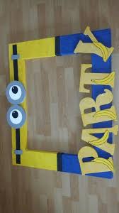 Learn how to make minion themed balloon decorations for a despicable me themed birthday party! Easy Diy Minion Frame To Paint And Decorate Or You Could Spray Paint Them Blue And Yellow And Have Th Minion Birthday Party Minions Birthday Theme Minion Party