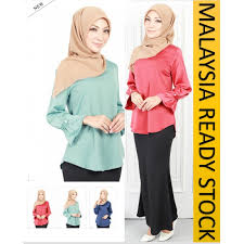 Blouse wanita | big size | plain blouse | atasan wanita | baju jumbo erlinda. Ready Stock Blouse Muslimah Wanita Muslimah Lace Fluted Sleeves Blouse