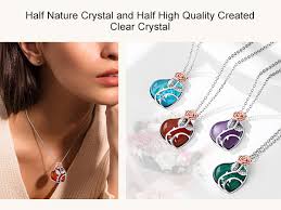 Amazon.com: Bestyle 3D Rose Flower Wrap Heart Crystal Necklaces, Nature Red  Agate Necklace Healing Crystal January Birthstone Rose Heart Pendant for  Women Grils, Love Heart Mother's Day Jewelry Gifts : Clothing, Shoes