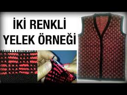 Sisle 2 Renkli Bayan Yelek Modeli Nazarca Com Yelek Orme Tezgahi Desenleri Orgu
