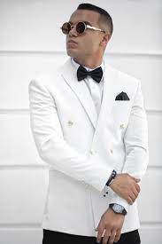 Double Breasted White Tuxedo Wedding Suits Men Mens Fashion Suits White Tuxedo Wedding