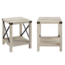 Searching summary for modern white oak coffee table. Woven Paths Magnolia Metal X End Table Set Of 2 White Oak Walmart Com Walmart Com