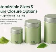 China Custom Empty 30g 50g 80g Matcha Powder Tin Can With ...