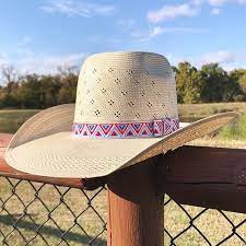 New Product Red White Blue Triangle Now Available For Straw Hats Link In Bio To Shop Cowboy Hats Cowboy Hat Styles Felt Cowboy Hats
