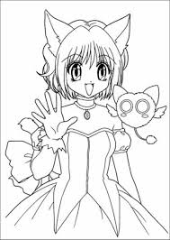 Mew Mew Ichigo Greets His Friends Coloring Pages For Kids Glw Printable Mew Mew Coloring Pages For Kids Dibujos Anime Pintar