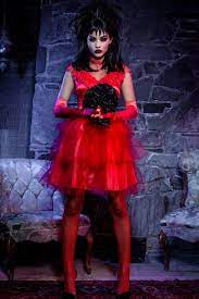 | plus size red beetlejuice bride dress costume set. Beetle Bride Costume Red Bride Costume Cute Couple Halloween Costumes Lydia Deetz Costume