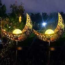 Maybe you would like to learn more about one of these? Solar Powered Garden Lights 2 Pack Antique Brass Hollow Carved Metal Moon With Warm White Crackle Glass Globe Stake Lights Waterproof Outdoor For Lawn Patio Yard Pricepulse