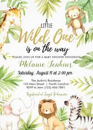Wild One Jungle Animals Boy Baby Shower Invitation Zazzle Com Safari Baby Shower Invitations Wild Baby Shower Jungle Baby Shower Decorations