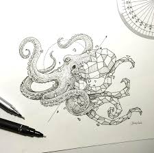 その才能に嫉妬する 極細黒ペンのみで描き上げた 世界一の イタズラ書き 幾何学模様のタトゥー 幾何学図 幾何学アート