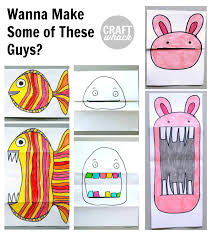 Surprise Ferocious Beings Paper Project For Year Craftwhack Paper Art Projects Art Drawings For Kids Easy Art Projects