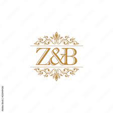 Z&B Initial logo. Ornament gold Stock Vector | Adobe Stock