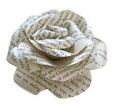 Amazon.com: Classic Novel Book Page Paper Rose 4 Inch Flower Blossom Long  Stemmed Single Bloom Literary Theme : Home & Kitchen