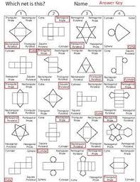 Identifying 3d Shapes By Their Nets Part 2 Shapes Worksheets Geometry Activities Kids Math Worksheets