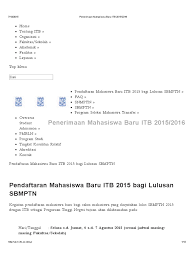 Maybe you would like to learn more about one of these? Penerimaan Mahasiswa Baru Itb