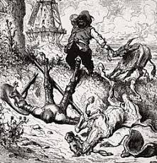 An example that quixote has little grasp of reality is the windmill incident don quixote sees. Don Quixote Wikipedia