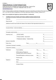 Acord 25 form can significantly simplify your life as long as it: Form A Insurance Confirmation Pdf Osborne Park Show