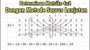 Tidak semua matriks memiliki invers. Determinan Matriks 4x4 Dengan Metode Sarrus Lanjutan Penjelasan Contoh Soal Youtube